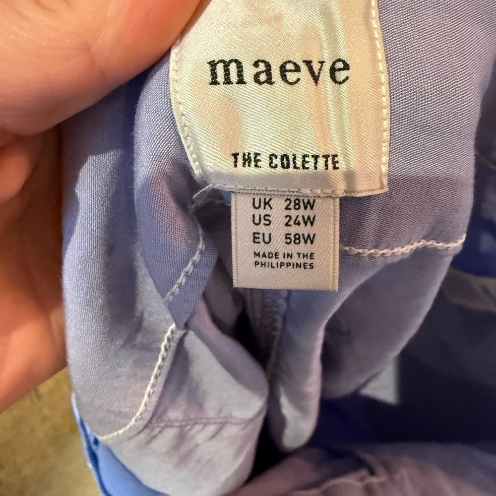The Colette Cropped Wide-Leg Trousers by Maeve Linen Blend 24W Plus